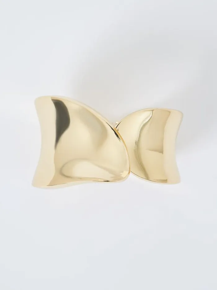 Woman French Connection Jewellery Curved Wide Cuff Gold
