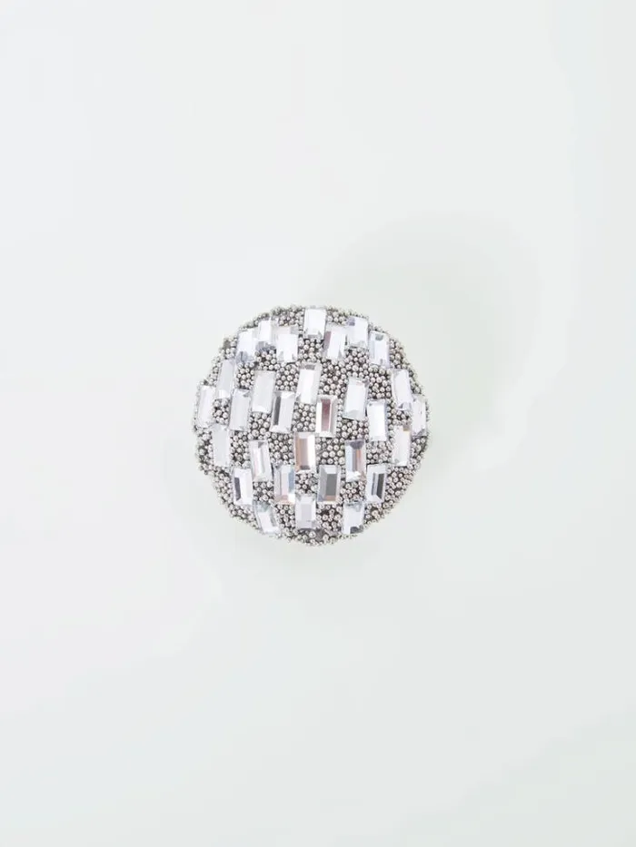 Woman French Connection Jewellery Disco Ball Stud Earrings Silver