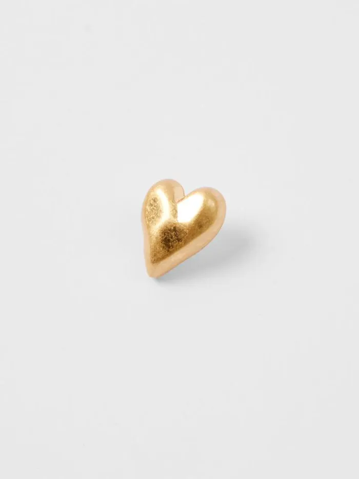 Woman French Connection Jewellery Small Heart Stud Earrings Gold