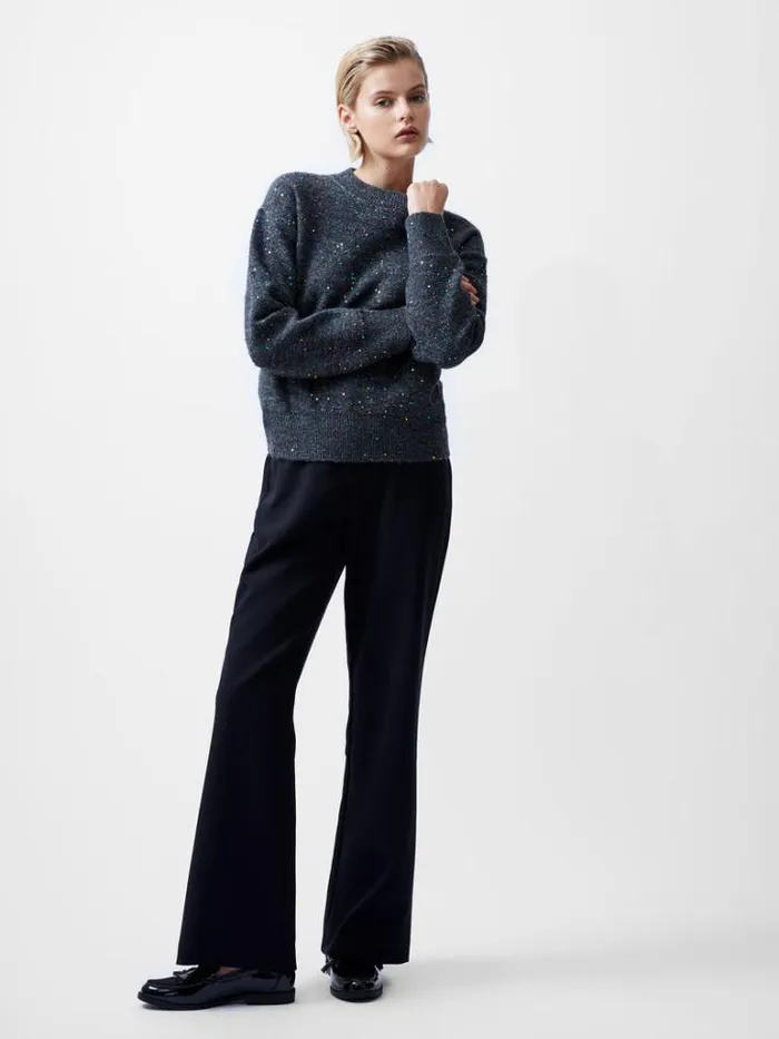 Woman French Connection Jumpers and Cardigans Janet Sequins Soft Jumper Grey