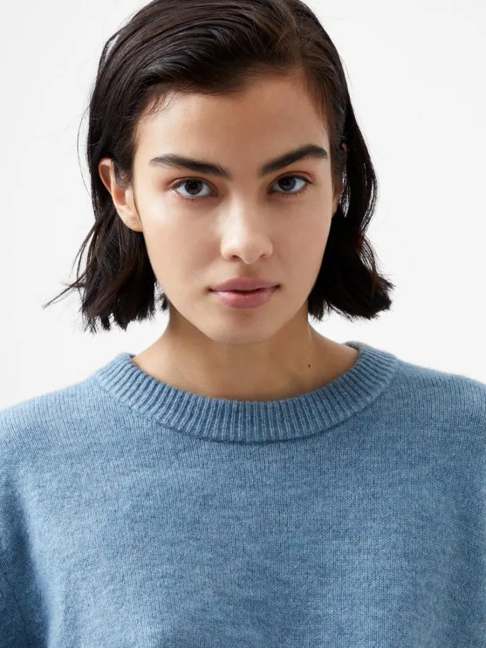 Woman French Connection Jumpers and Cardigans Kesia Recycled Crew Neck Jumper Dusted Blue