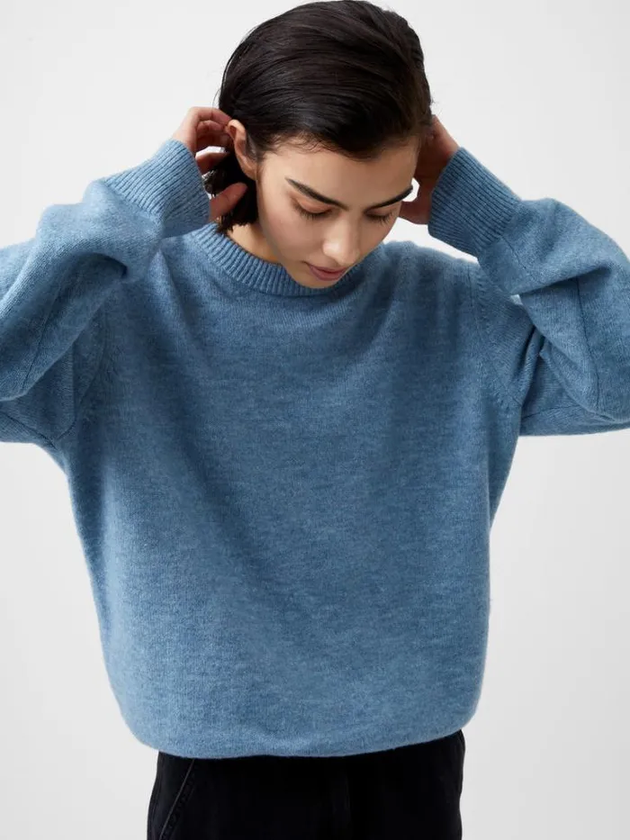 Woman French Connection Jumpers and Cardigans Kesia Recycled Crew Neck Jumper Dusted Blue