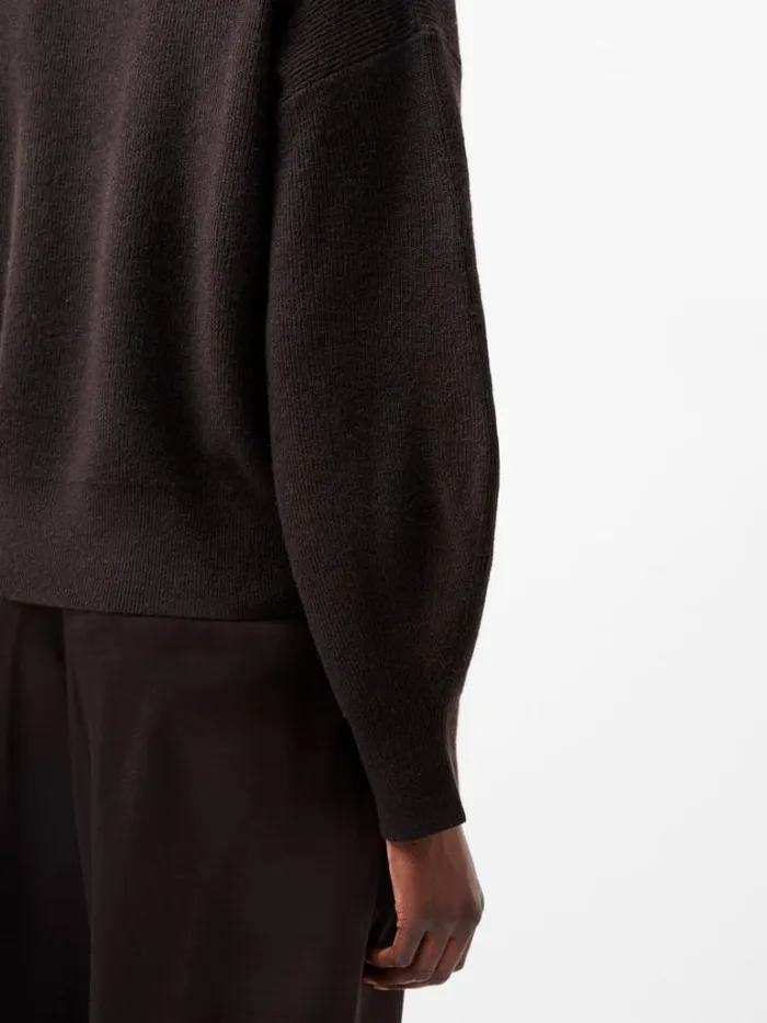 Woman French Connection Jumpers and Cardigans Lightweight Vhari Recycled Half Zip Jumper Chocolate Ganache