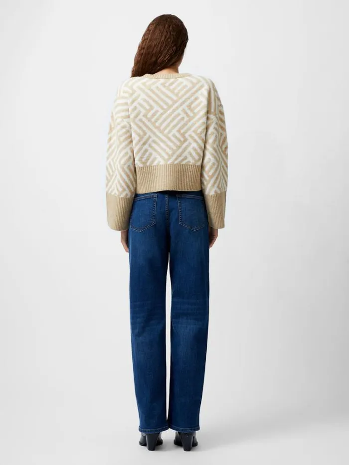 Woman French Connection Jumpers and Cardigans Martina Graphic Cropped Jumper Incenseclassic Crm