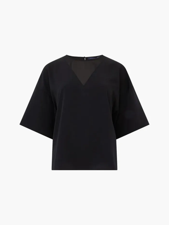 Woman French Connection Tops Capriana Crepe Top Blackout