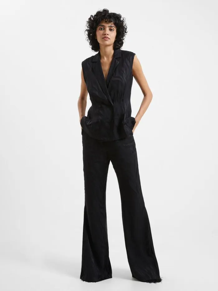 Woman French Connection Trousers Aba Eco Satin Trousers Blackout
