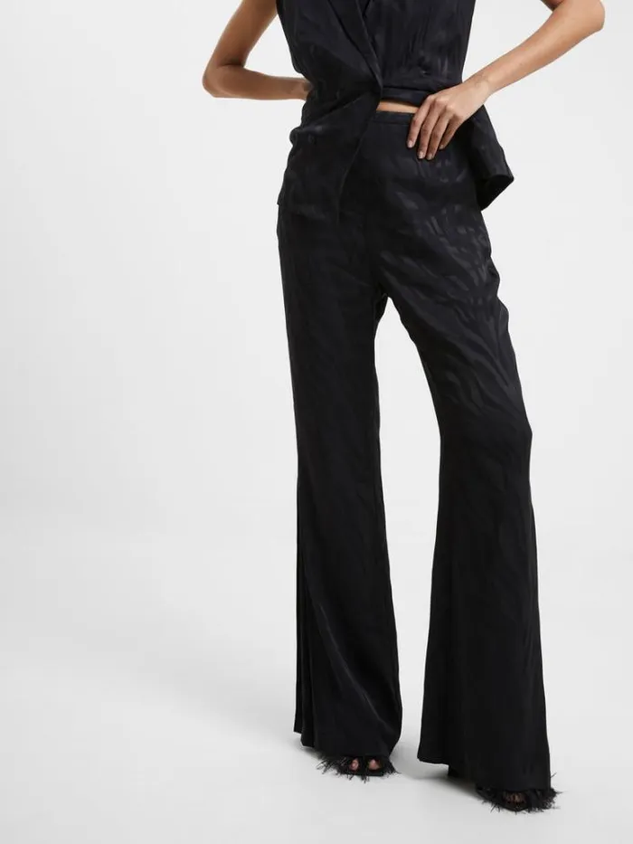 Woman French Connection Trousers Aba Eco Satin Trousers Blackout