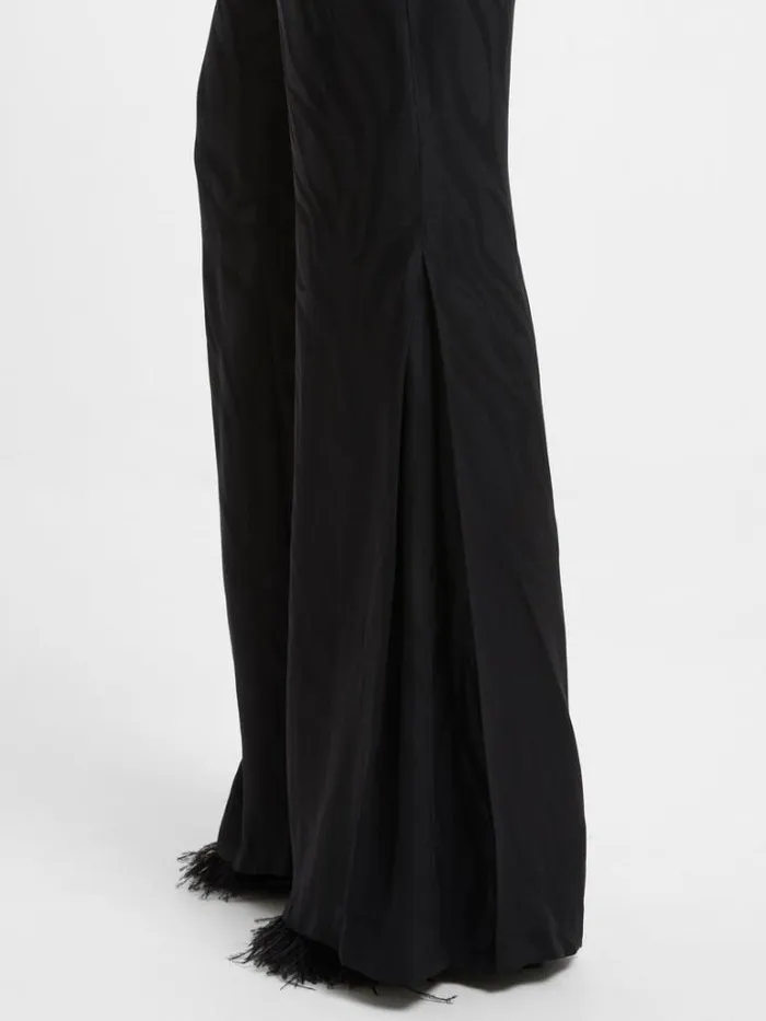 Woman French Connection Trousers Aba Eco Satin Trousers Blackout
