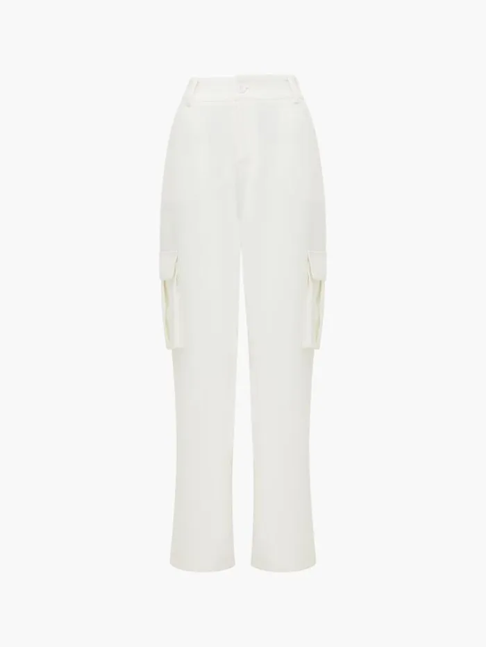 Woman French Connection Trousers Combat Trousers Summer White