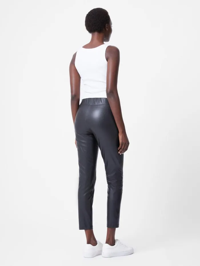 Woman French Connection Trousers Faux Leather Side Zip Skinny Trousers Black