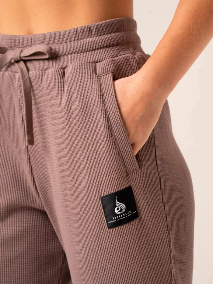 Women039s Waffle Lounge Pants 8211 Taupe Women Ryderwear Pants
