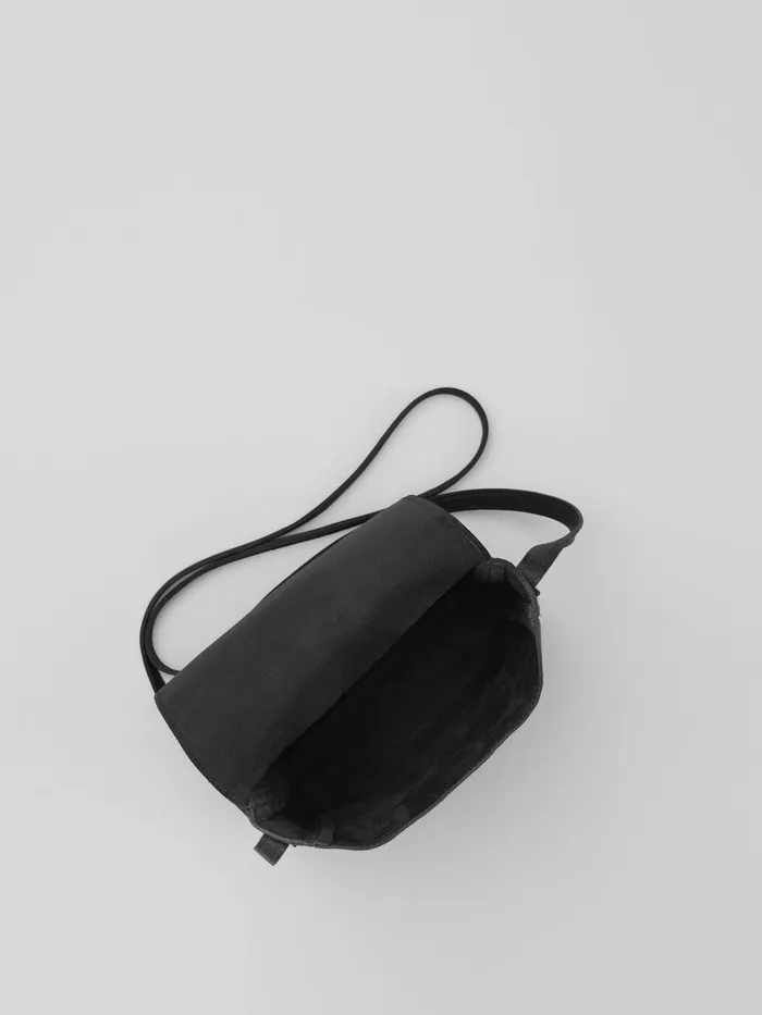 Women Accessories Eileen Fisher Italian Suede Square Crossbody Bag Black