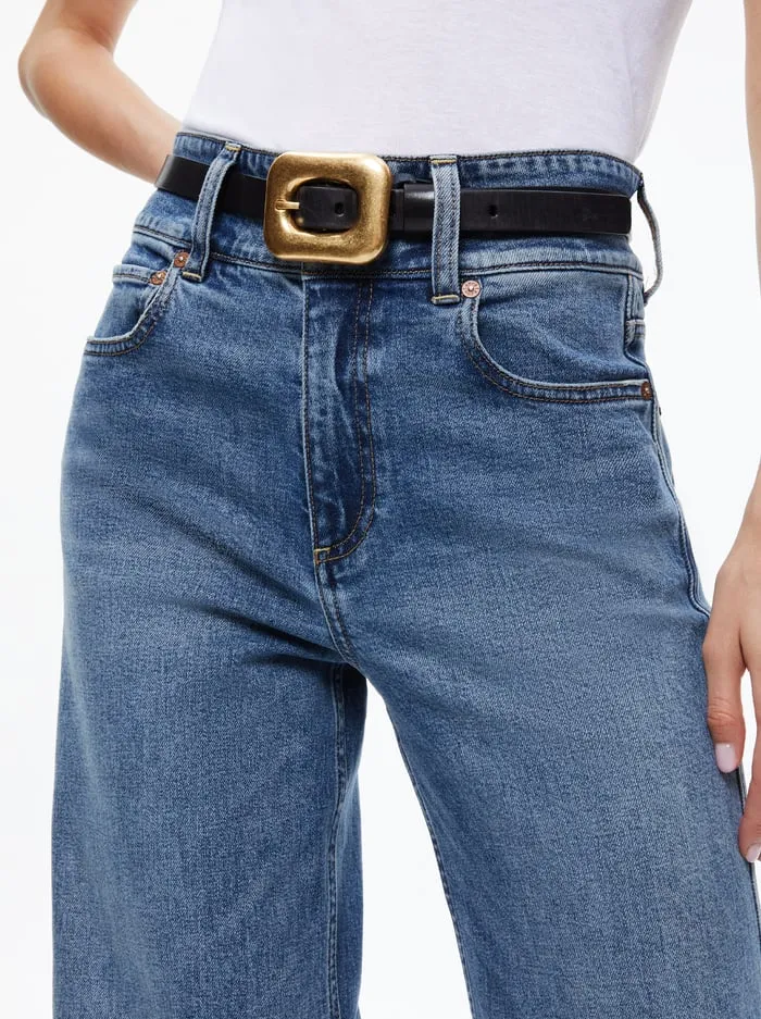 Women Alice Olivia Letty Buckle Belt Blackgold