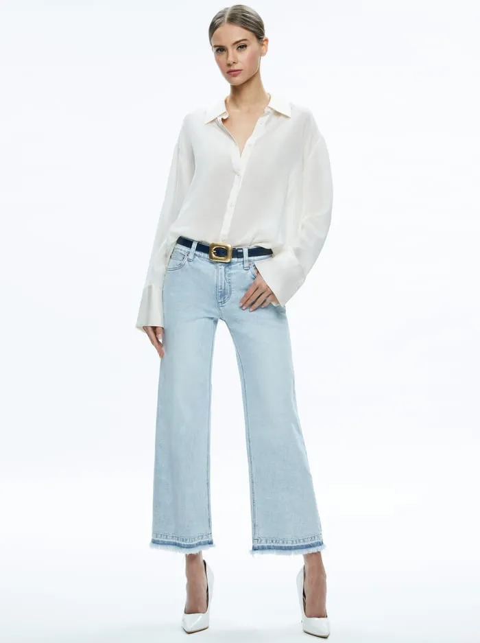 Women Alice Olivia Letty Buckle Belt Indigo