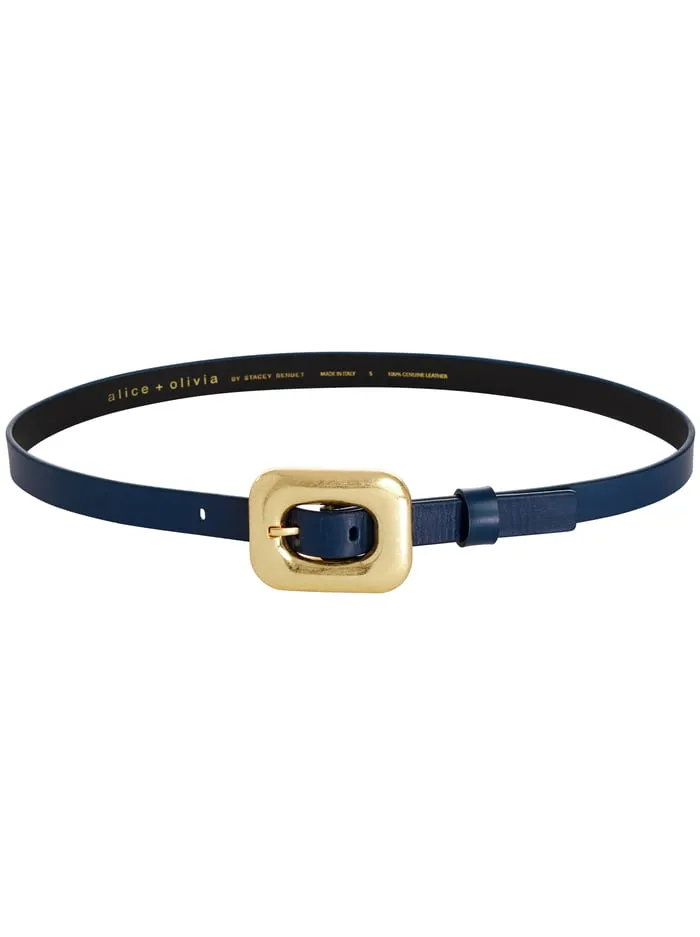 Women Alice Olivia Letty Buckle Belt Indigo