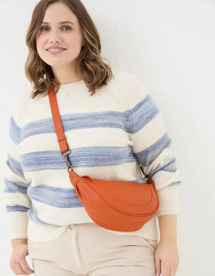 Women Bags and Purses FatFace Jovie Half Moon Sling Bag Orange