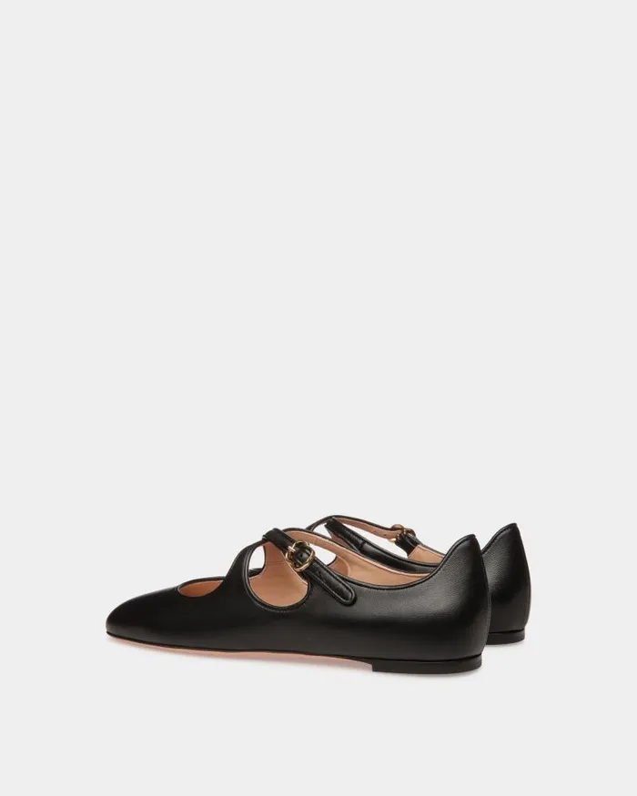 Women Bally Flats and Moccasins Ballyrina Flat In Black Nappa Leather Black