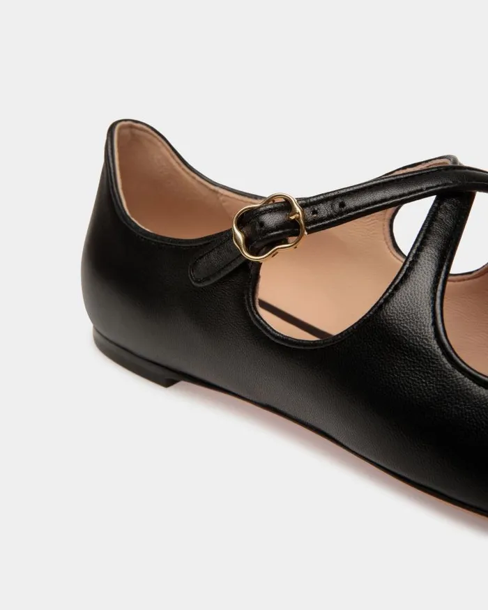 Women Bally Flats and Moccasins Ballyrina Flat In Black Nappa Leather Black
