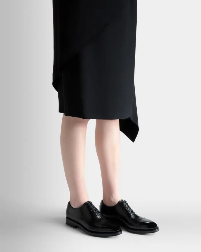 Women Bally Flats and Moccasins Scribe Un Oxford In Black Leather Black Women Bally Flats and Moccasins Scribe Un Oxford In Black Leather Black