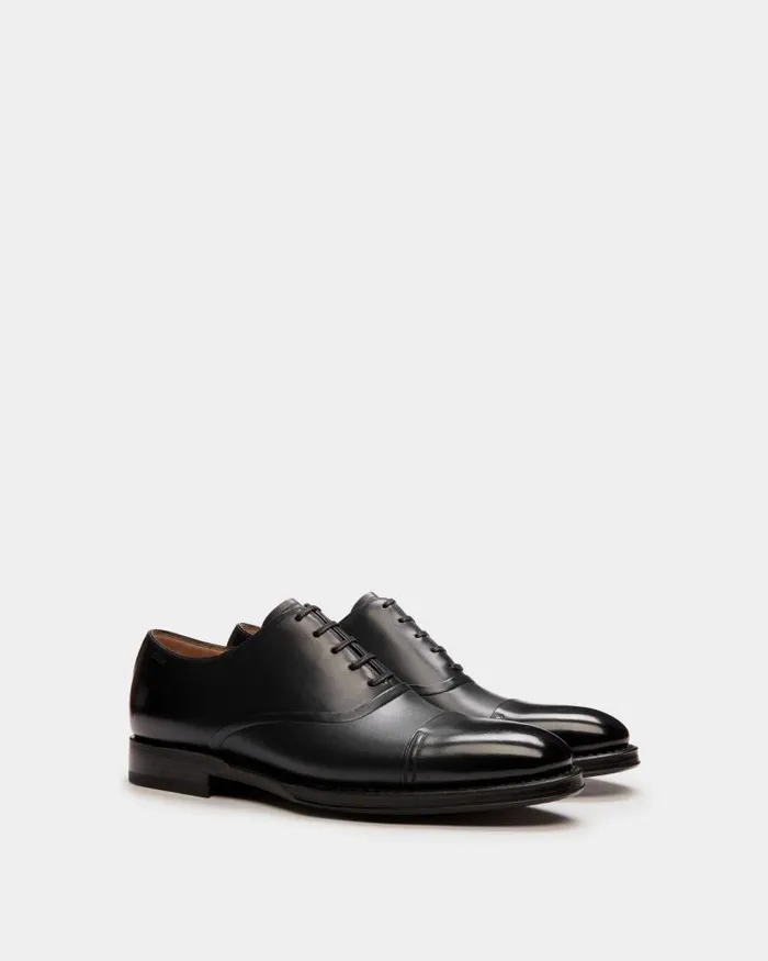 Women Bally Flats and Moccasins Scribe Un Oxford In Black Leather Black Women Bally Flats and Moccasins Scribe Un Oxford In Black Leather Black