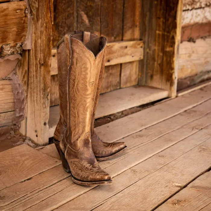 Women Casanova Western Boot Naturally Distressed Brown Ariat Western Boots