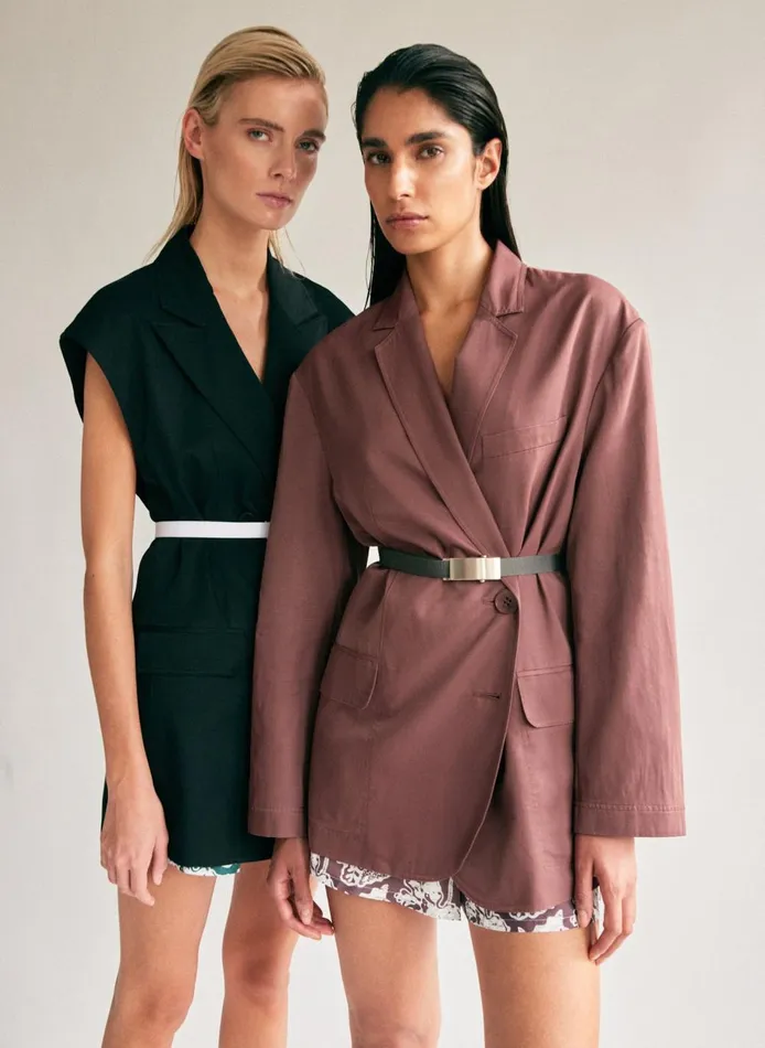 Women Drapey Suiting Liam Blazer Cinnamon Tibi Suits
