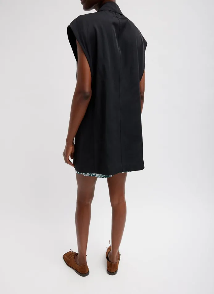 Women Drapey Suiting Oversized Double Breasted Vest Black Tibi Jackets and Outerwear