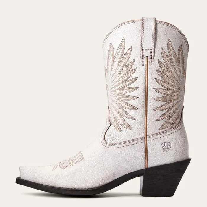 Women Goldie Western Boot Distressed White Ariat Western Boots