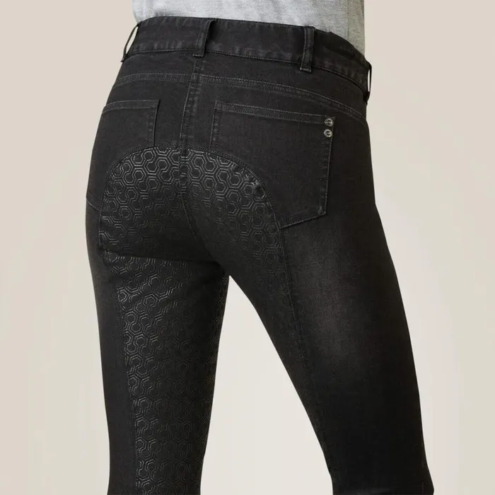 Women Halo B Denim Full Seat Breech Black Rinse Ariat Pants and Shorts Women Halo B Denim Full Seat Breech Black Rinse Ariat Pants and Shorts
