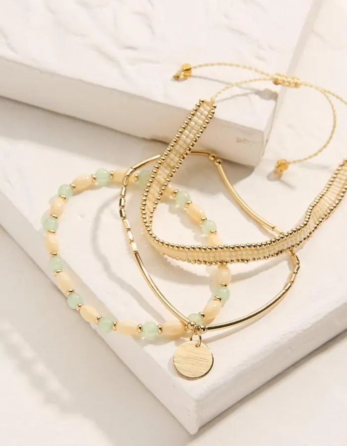 Women Jewellery FatFace Beaded Adjustable Bracelet Multi