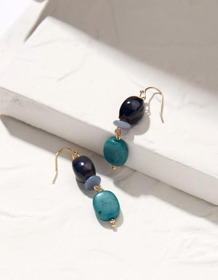 Women Jewellery FatFace Ceramic Bead Earrings Multi