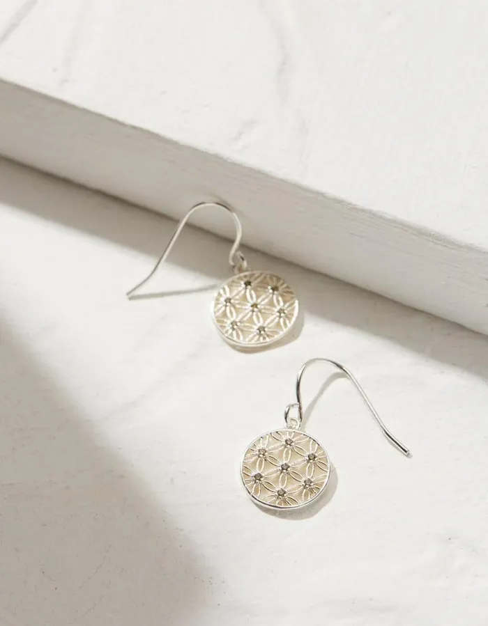 Women Jewellery FatFace Filagree Drop Earrings Silver