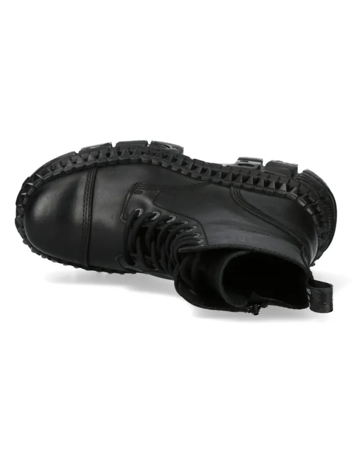 WomenMen Ankle Boot Black Tank MWall083cS3 New Rock Military