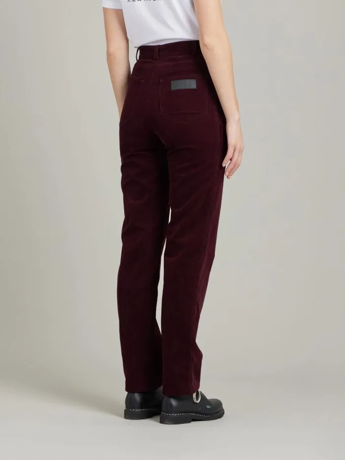 Women Pants and Jeans Agns B Burgundy Corduroy Misfits Pants