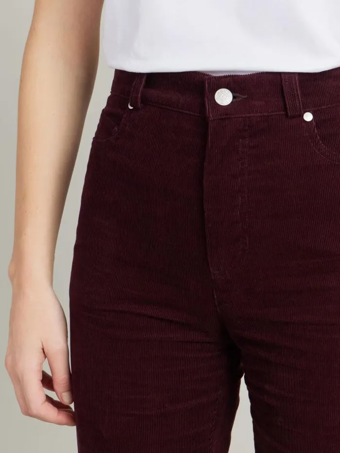 Women Pants and Jeans Agns B Burgundy Corduroy Misfits Pants