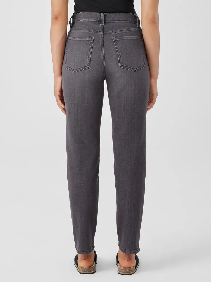 Women Pants Shorts and Jumpsuits Eileen Fisher Organic Cotton Stretch Slim Jean Carbon