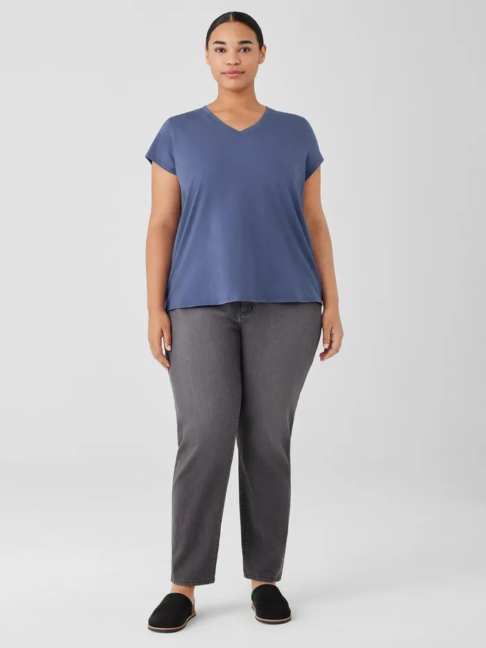 Women Pants Shorts and Jumpsuits Eileen Fisher Organic Cotton Stretch Slim Jean Carbon