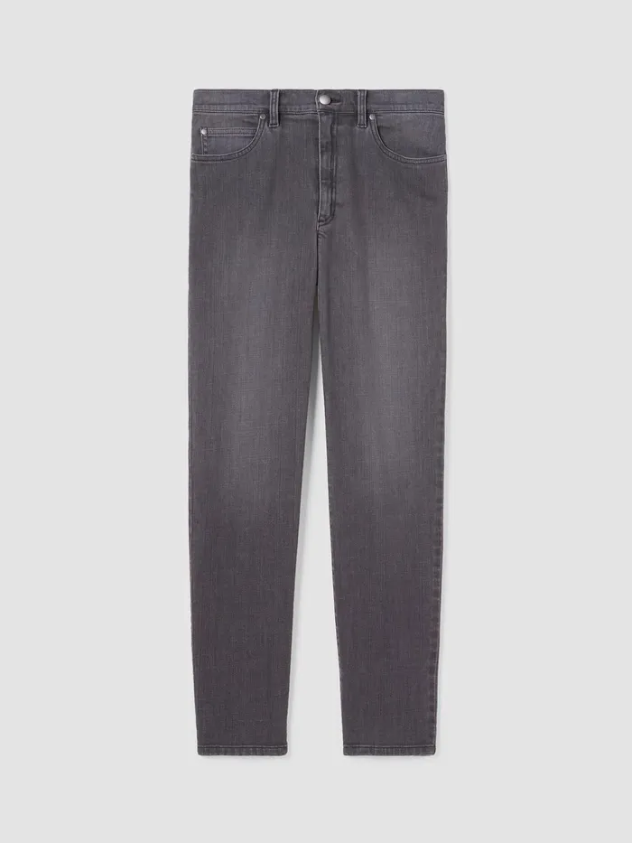 Women Pants Shorts and Jumpsuits Eileen Fisher Organic Cotton Stretch Slim Jean Carbon
