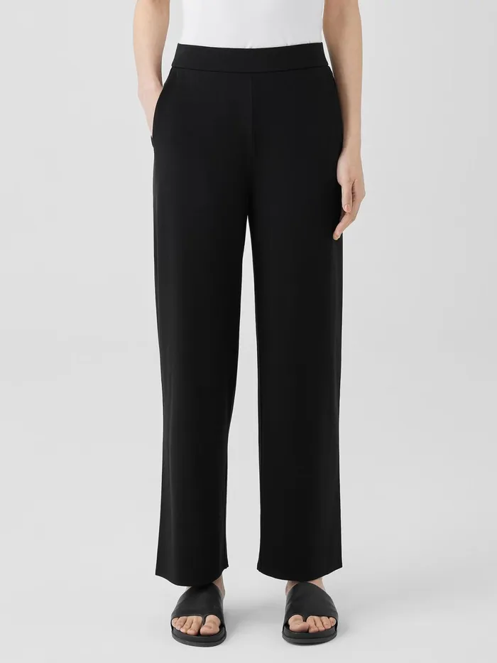Women Pants Shorts and Jumpsuits Eileen Fisher Stretch Jersey Knit Straight Pant Black