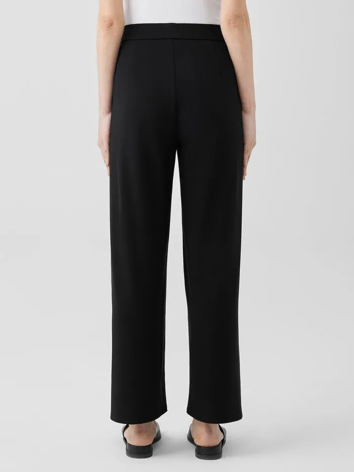 Women Pants Shorts and Jumpsuits Eileen Fisher Stretch Jersey Knit Straight Pant Black