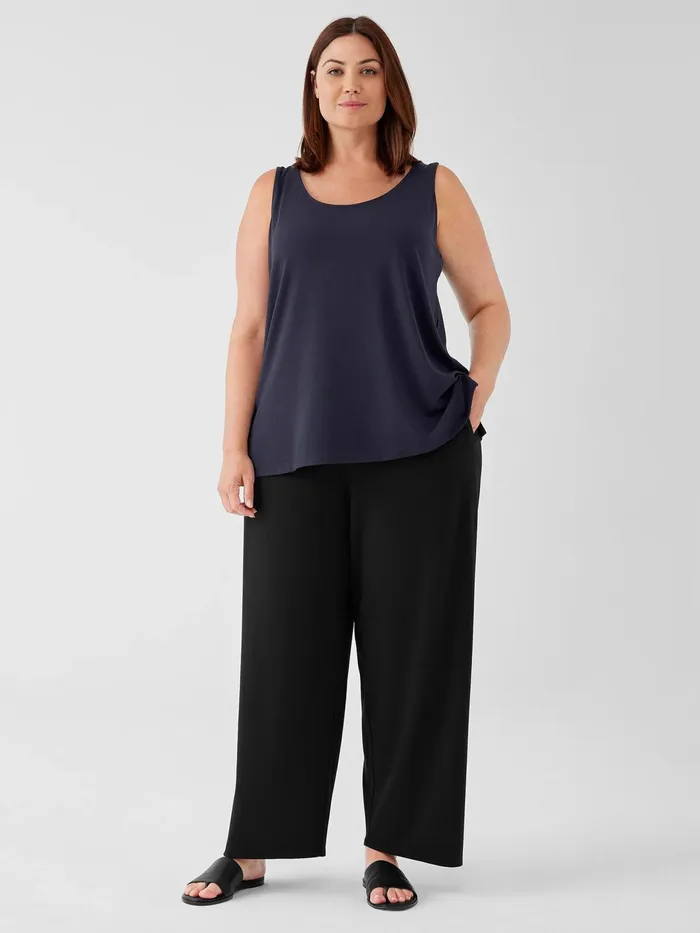 Women Pants Shorts and Jumpsuits Eileen Fisher Stretch Jersey Knit Straight Pant Black