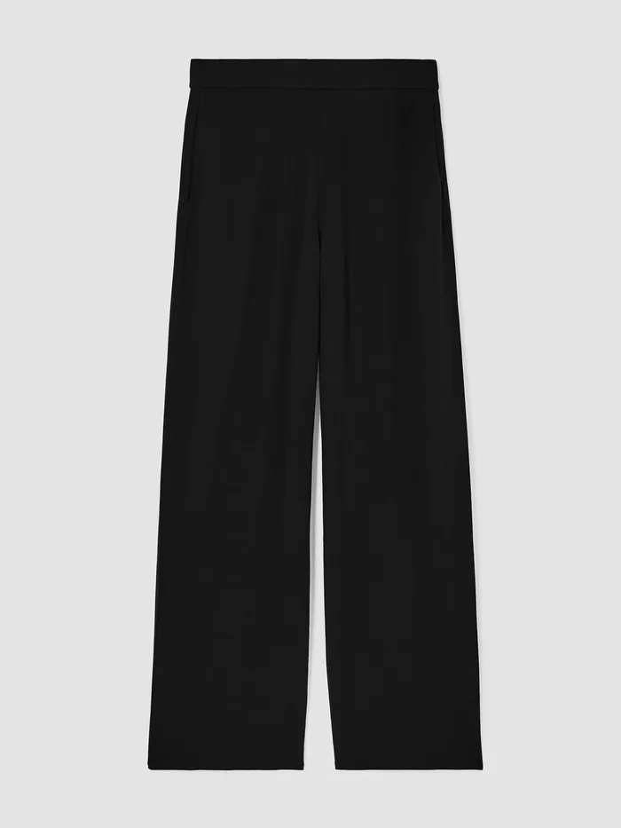 Women Pants Shorts and Jumpsuits Eileen Fisher Stretch Jersey Knit Straight Pant Black