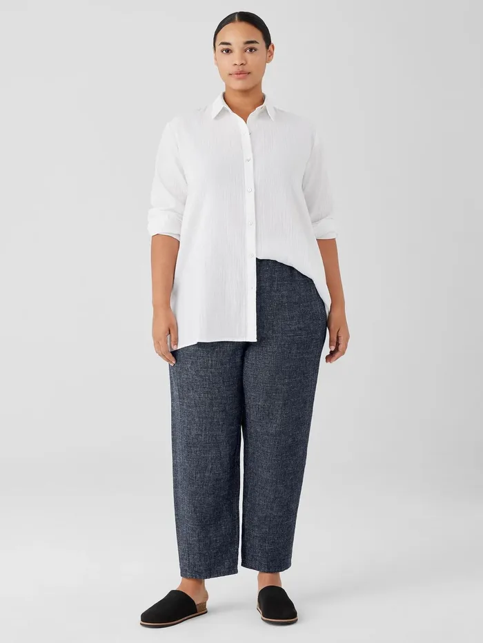 Women Pants Shorts and Jumpsuits Eileen Fisher Tweedy Hemp Cotton Lantern Pant Denim