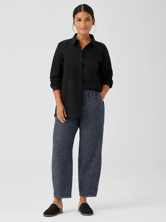 Women Pants Shorts and Jumpsuits Eileen Fisher Tweedy Hemp Cotton Lantern Pant Denim