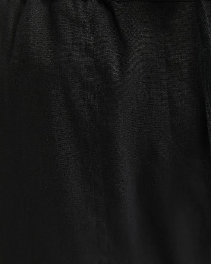 Women Pants Sportscraft Rosa Bead Trim Crop Linen Pant Black