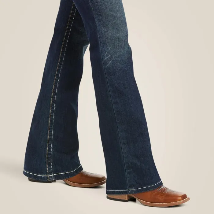 Women REAL Mid Rise Stretch Whipstitch Boot Cut Jean Ocean Ariat Denim Women REAL Mid Rise Stretch Whipstitch Boot Cut Jean Ocean Ariat Denim