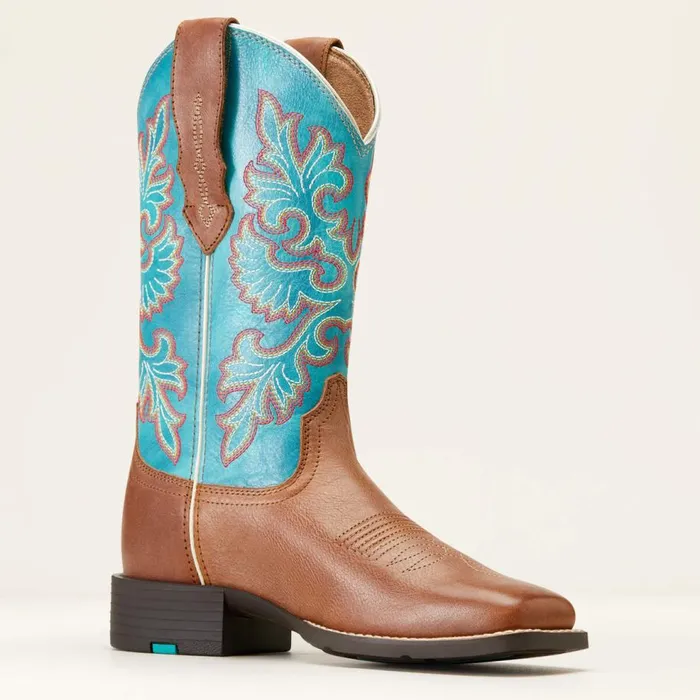 Women Round Up Wide Square Toe StretchFit Western Boot Buff Blonde Ariat Western Boots Women Round Up Wide Square Toe StretchFit Western Boot Buff Blonde Ariat Western Boots
