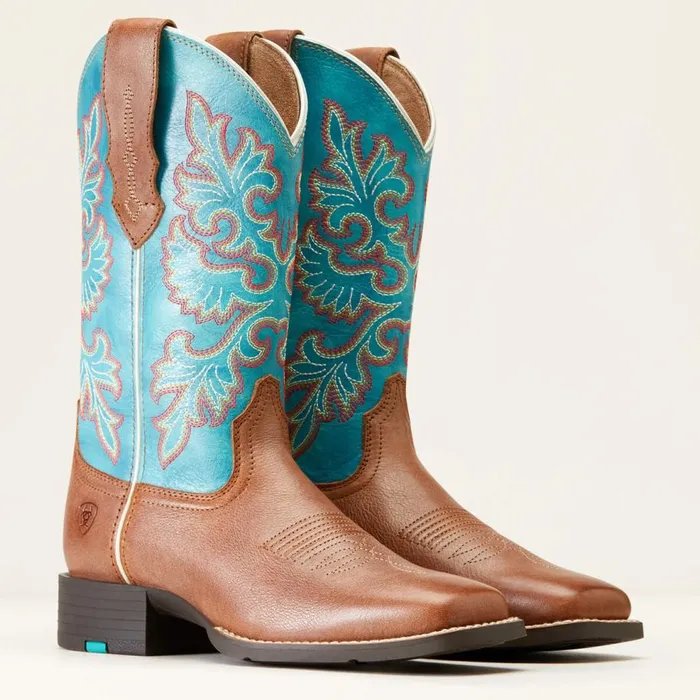 Women Round Up Wide Square Toe StretchFit Western Boot Buff Blonde Ariat Western Boots Women Round Up Wide Square Toe StretchFit Western Boot Buff Blonde Ariat Western Boots