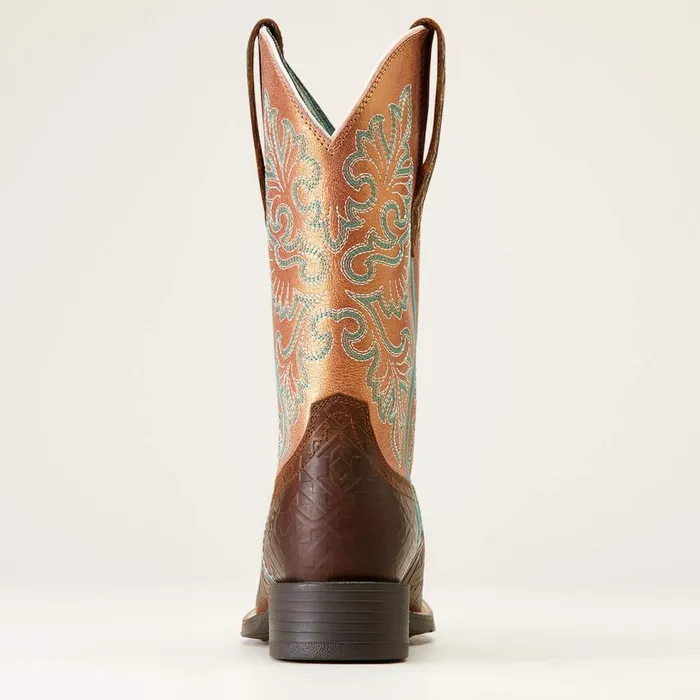 Women Round Up Wide Square Toe StretchFit Western Boot Toasted Blanket Emboss Ariat Western Boots Women Round Up Wide Square Toe StretchFit Western Boot Toasted Blanket Emboss Ariat Western Boots