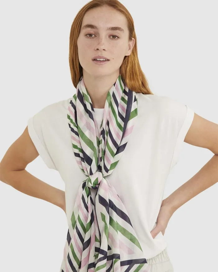 Women Scarves Sportscraft Lexi Cotton Silk Sarong Green